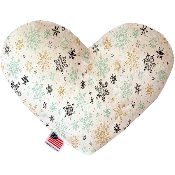 Mirage Pet Products Vintage Snowflakes 8 in. Stuffing Free Heart Dog Toy 1322-SFTYHT8